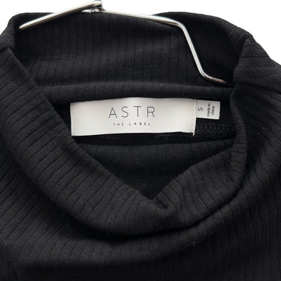 ASTR THE LABEL Black Ribbed Knit Somerset Mock Neck Cutout Bodysuit Small - 0016 - Picture 5 of 10